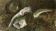 wilhelm von gegerfelt nature morte med fisk Sweden oil painting artist